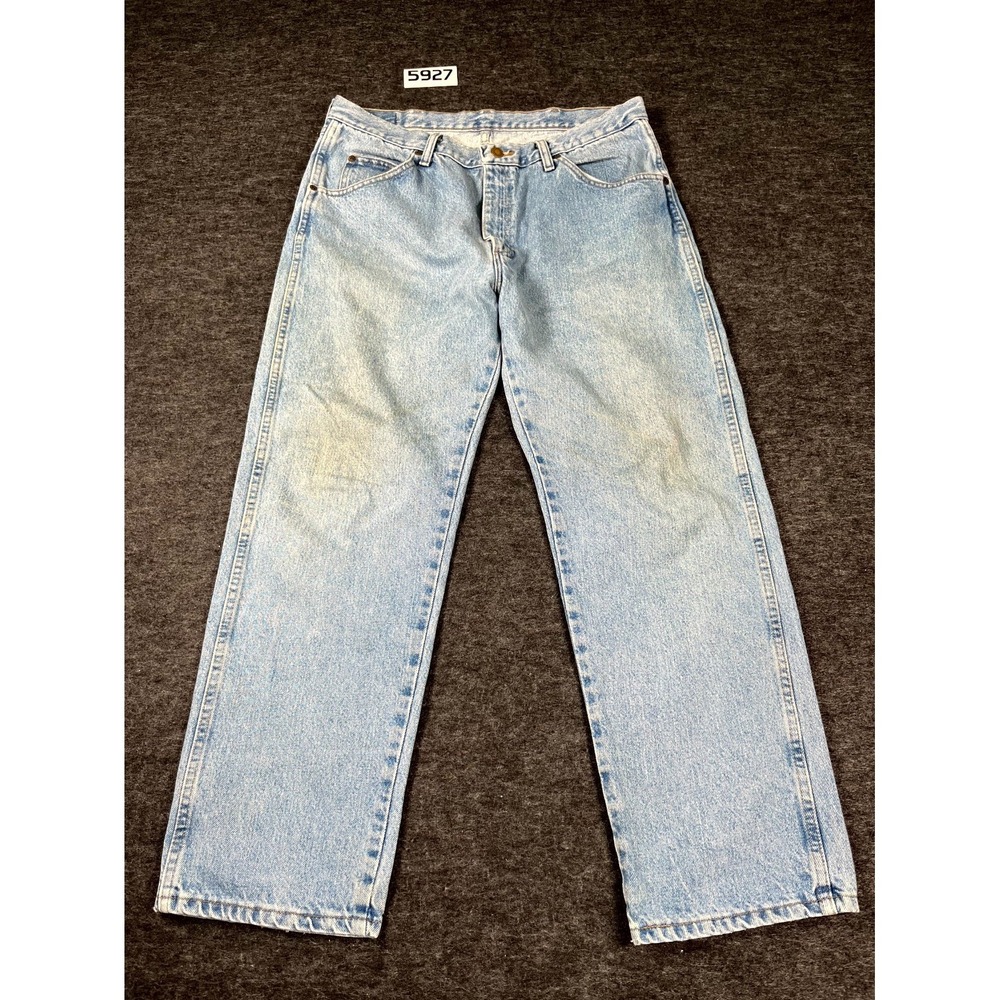 Wrangler Jeans Mens 36x29 Blue Denim‎ Cotton Medium Wash Straight Leg Streetwear